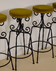 Set of x4 French Art Deco Forged Bar Stools