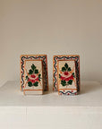 French Hand Painted Ceramic Bookends