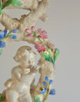 19th Century Porcelain Cherub Candleholder