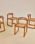 Italian Curved Back Cane Chairs