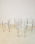 Single Lucite and Chrome 1980s Postmodern Dining Chair
