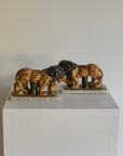 A Magnificent Pair of Vintage Medici-Style Pottery Lions