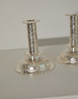 Antique Hukin & Heath Silver Plated Candlesticks – Victorian Repoussé Rococo Pair