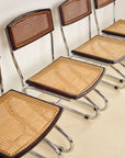 Chrome and Rattan Dining Chairs
