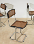 Mid-Century Modern Cesca-Style Cantilever Dining Chairs – Set of 4
