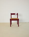 Set of x8 Burgundy Carimate Chairs by Vico Magistretti