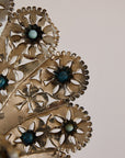 Pair of Mexican Tin Metal Peacocks