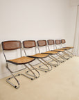 Chrome and Rattan Dining Chairs