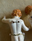 Vintage Italian Porcelain Wall Cherubs — Matching Pair
