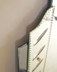 Blue Art Deco Mantle Mirror