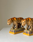 Pair of Staffordshire Pottery Style Ceramic Tigers