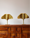 Pair of Ginko Leaf Style Table Lamps