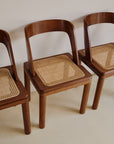 Cane and Curve Back Dining Chairs from RB Rossana 1960s, Set of 4