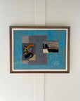 “Blue Collage” painting by A. Grant