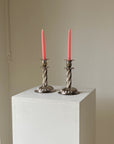 Pair of Victorian Silver Plated Candle Holders