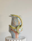 Handcrafted Ceramic Snake Amphora Vase