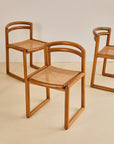 Italian Curved Back Cane Chairs