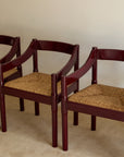 Set of x4 Carimate Carver Chairs in Burgundy