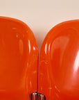 Set of x4 Orange Plastic Chairs