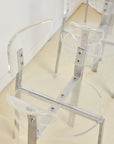 Set of x4 Lucite and Chrome 1980s Postmodern Dining Chairs