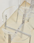 Single Lucite and Chrome 1980s Postmodern Dining Chair