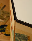Japanese Four Panel Screen Panting With Fans