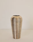 Small Ribbed Chrome Vase