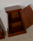 Pair of Vintage Tapered Wooden Pedestal Bedside Tables