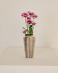 Small Ribbed Chrome Vase