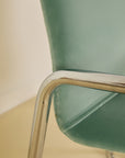 Chrome and Aqua Velvet Desk Chair (Sold Individually)