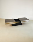 Willy Rizzo Style Chrome and Smoked Glass Bar Coffee Table