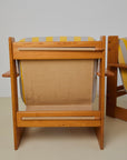Pair of Italian Lounge Chairs With Stripe Cushions