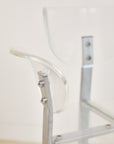 Single Lucite and Chrome 1980s Postmodern Dining Chair