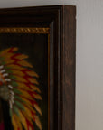 Antique Native American Chief Embroidered Portrait