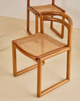 Italian Curved Back Cane Chairs