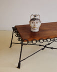 Brutalist Chain Iron and Oak Top Coffee Table