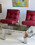 Smoked Glass and Chrome Coffee Table