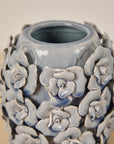 Blue Ceramic Rose Vase
