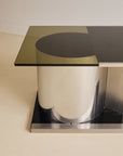 Chrome and Smoked Glass Coffee Table by Lodovico Acerbis 1970