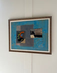 “Blue Collage” painting by A. Grant