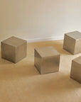 Mid-Century French Modernist Stainless Steel "Cube" Coffee / Side Tables Attributed to Maria Pergay