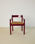 Set of x8 Burgundy Carimate Chairs by Vico Magistretti