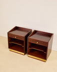 Rosewood and Brass Bedside Tables