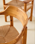 Set of 4 Rainer Daumiller Dining Chairs in Pine and Papercord, 1970s