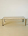 Carrara Marble and Chrome Coffee Table