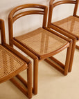 Italian Curved Back Cane Chairs