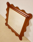 Scallop edge wooden mirror