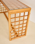 1970s Pine Lattice Console Table