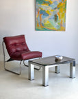 Smoked Glass and Chrome Coffee Table