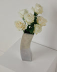 90s Curved Aluminium Chrome Vase